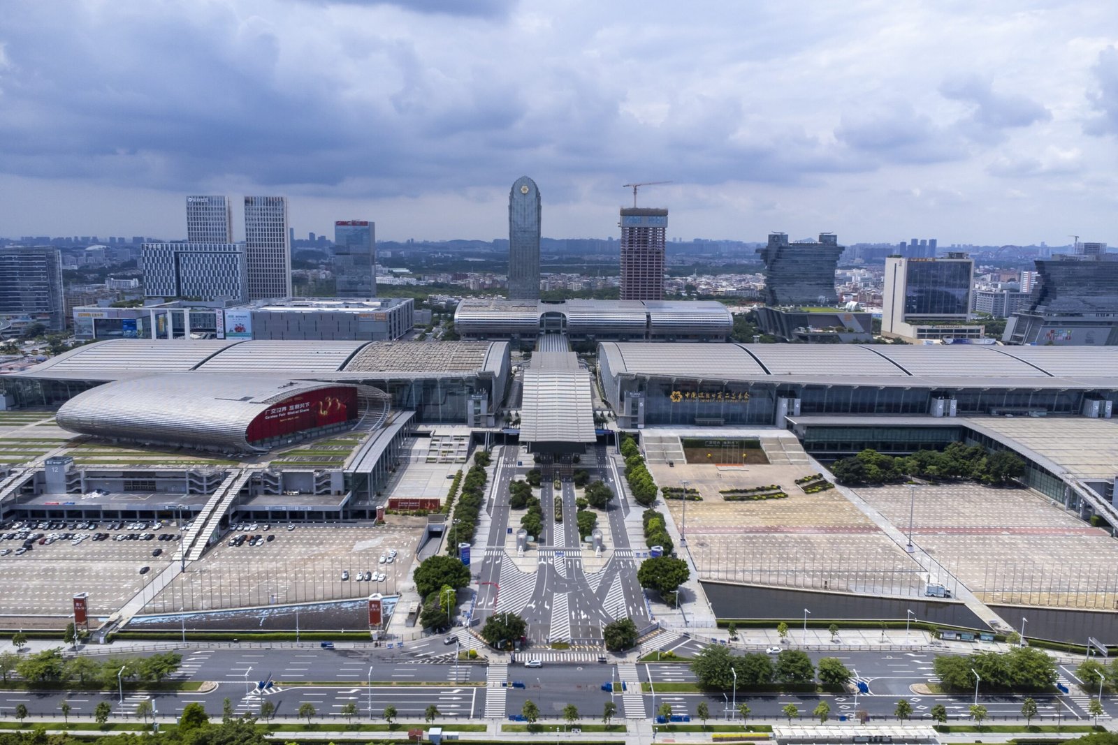 Aerial view of the Canton Fair Complex in Pazhou, Guangzhou